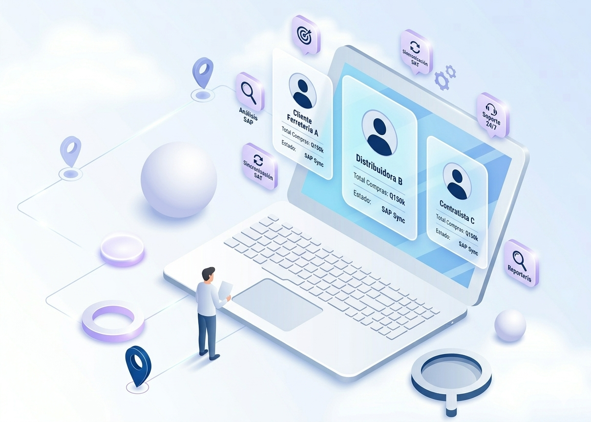 Monitor con sistema POS en modulo de gestión de clientes